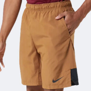 Nike Dri-Fit Flex 9" Men Training Running Workout Shorts Ale Brown Size small
